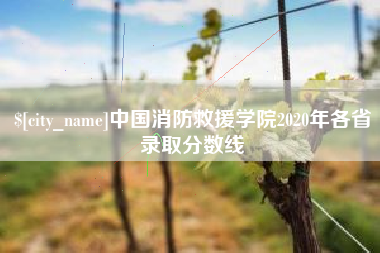 葫芦岛中国消防救援学院2020年各省录取分数线
