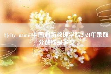 葫芦岛中国消防救援学院2024年录取分数线是多少