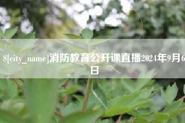 葫芦岛消防教育公开课直播2024年9月6日