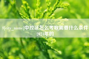 葫芦岛中控证怎么考取需要什么条件2024年的